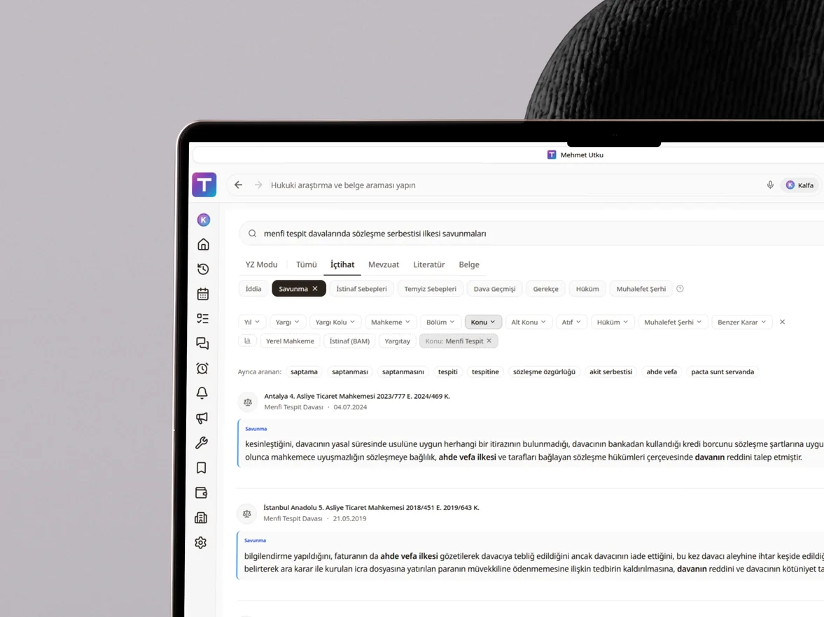 Hukuki Araştırma — TurkHukuk.ai platform ekranı