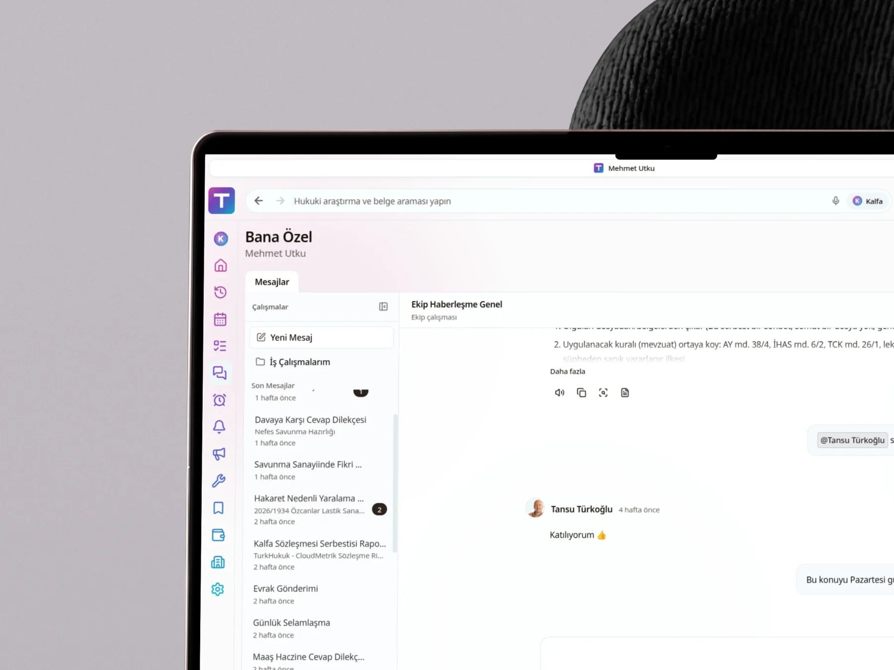 Büro ve Ekip — TurkHukuk.ai platform ekranı