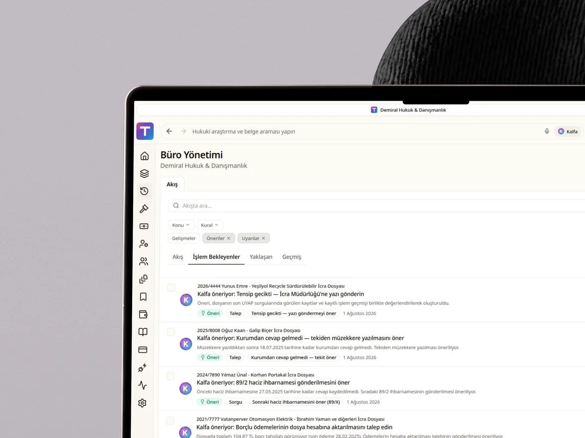 İcra Takibi — TurkHukuk.ai platform ekranı