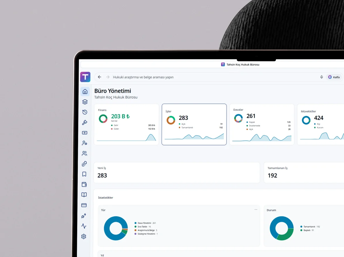 İş ve Dava — TurkHukuk.ai platform ekranı